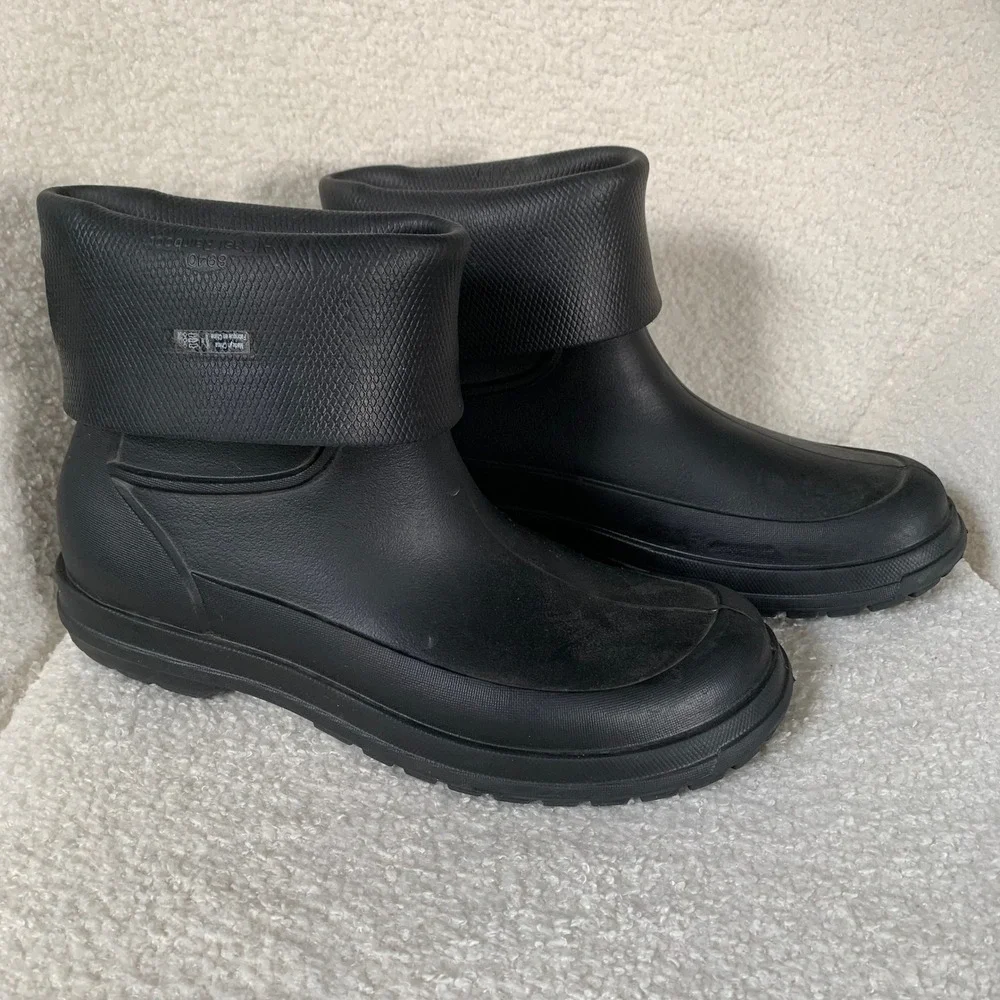 Crocs Allcast Rain Boots Black Mens 9 Rubber Waterproof Slip On Pull On Rainboot